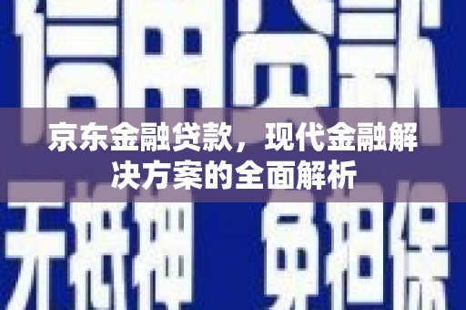 安国京东金融贷款，现代金融解决方案的全面解析