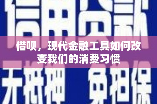 安国借呗，现代金融工具如何改变我们的消费习惯