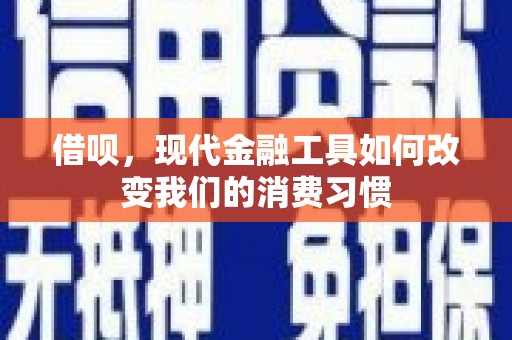 安国借呗，现代金融工具如何改变我们的消费习惯