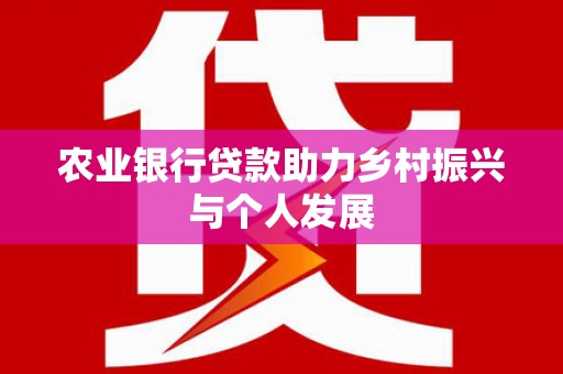 安国农业银行贷款助力乡村振兴与个人发展