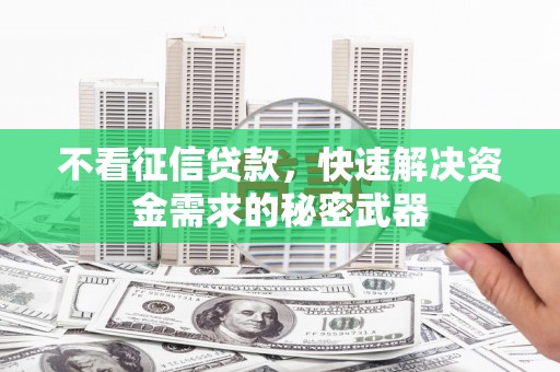 安国不看征信贷款，快速解决资金需求的秘密武器