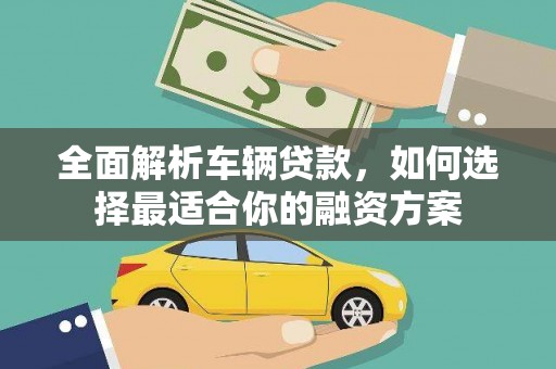 安国全面解析车辆贷款，如何选择最适合你的融资方案