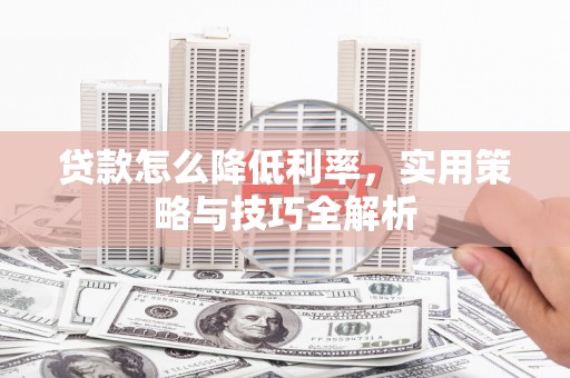 安国贷款怎么降低利率，实用策略与技巧全解析